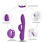 Bonnie - Şarjlı Aynı Anda Klitoris ve G Spot Uyarıcı Eğilebilir Yumuşak Doku Rabbit Vibratör