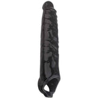Gerçekçi Doku Penis Büyütücü ve Kalınlaştırıcı 7 CM Uzatmalı Zenci Realistik Penis Kılıfı 27 CM