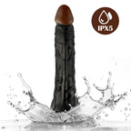 Wesley - Kumandalı Vantuzlu Eğik Yapı Güçlü Titreşimli Gerçekçi Zenci Yapay Penis Realistik Dokuda Dildo 22 CM