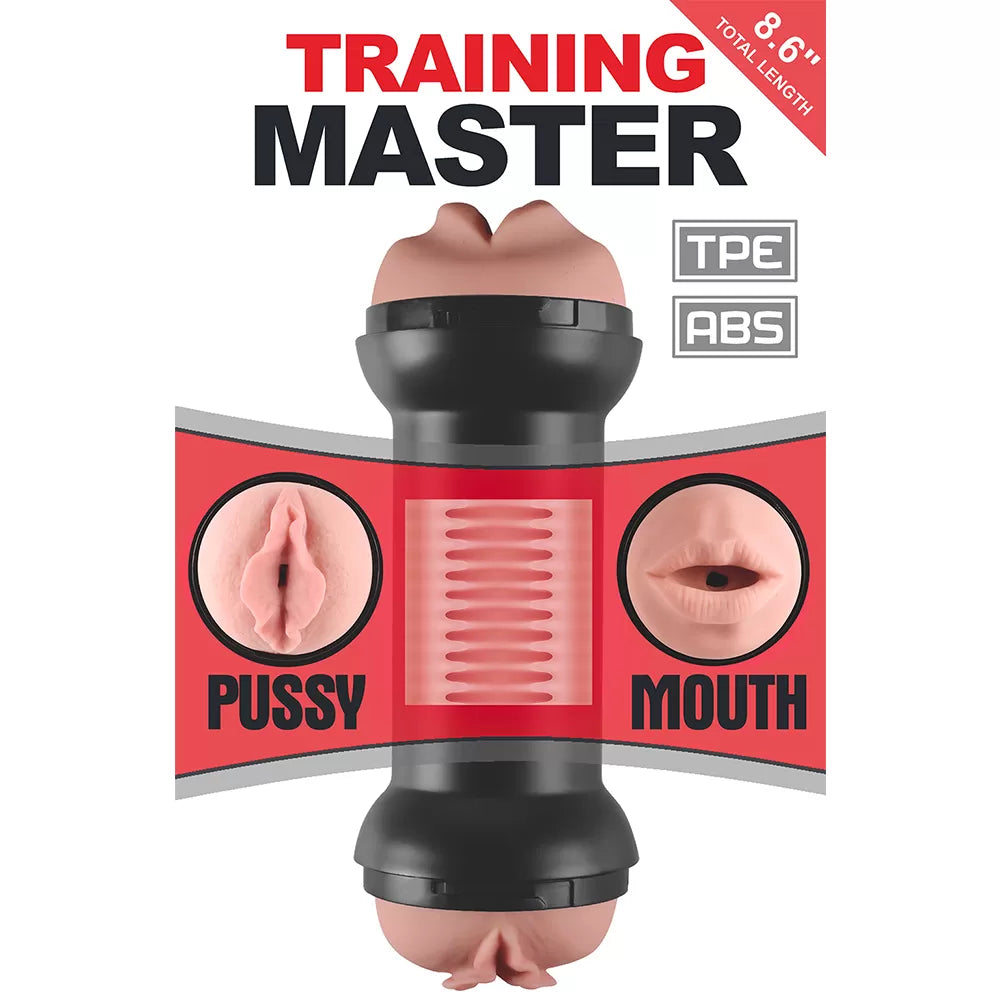 Tutma ve Saklama Dumbell Kutulu Çift Taraflı Oral Vajina Girişli Gerçekçi Mastürbatör 22 CM