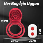 Barry RCT - Şarjlı Kablosuz Uzaktan Kumandalı Gül Tasarımlı Klitoris Uyarıcı Titreşimli Testis ve Penis Halkası