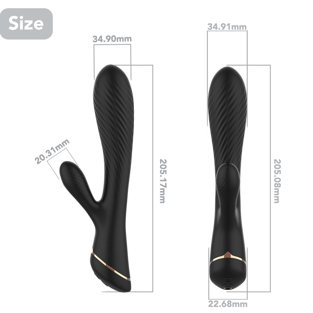 Spiry - Manyeitk Şarjlı Tırtıklı Yüzey Esnek Yapı G Nokta ve Klitoris Uyarıcı 2 in 1 Rabbit Vibratör