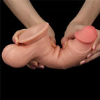 Tam Testis Hareketli Kayar Deri Ultra Yumuşak Doku Çift Katmanlı Kıkırdaklı Realistik Dildo Gerçekçi Yapay Penis 20x4.5 CM