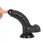 Gene - Güçlü Vantuzlu Siyahi Realistik Dildo Gerçekçi Yapay Penis 18x3.5 CM