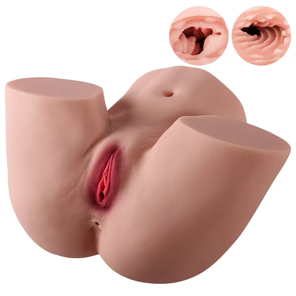 Diana - Isıtmalı ve Titreşimli Anal Vajina Çift Girişli Realistik Kalça 2 in 1 Mega Boy Suni Kalça Vajina Mastürbatör 9 KG