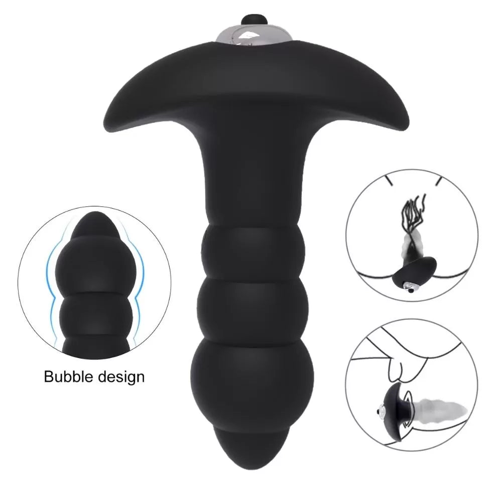 Bubble - Çıkar Tak Bullet Vibratörlü Güçlü Titreşimli 1 Fonksiyonlu Silikon Anal Plug