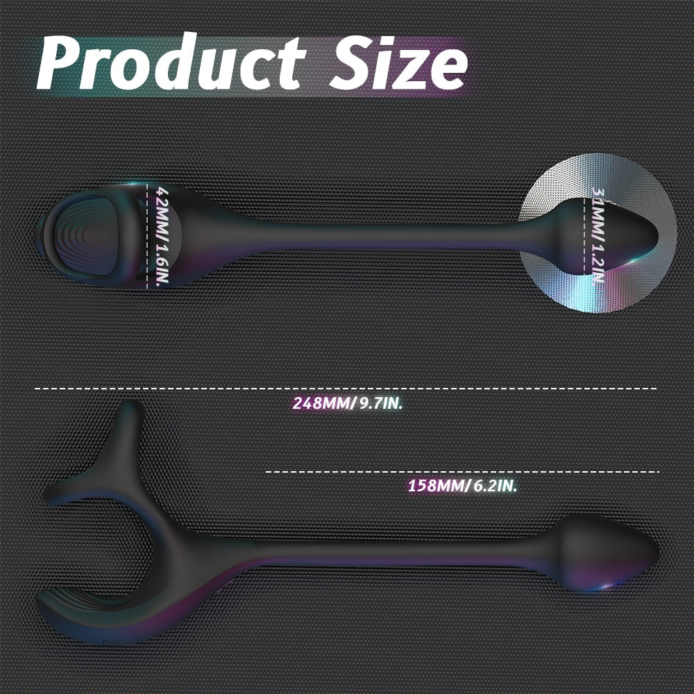 Cradle of Devil - Şarjlı Penis Halkalı Aynı Anda Testis Perine ve Prostat Uyarıcı 3 in 1 Vibratör