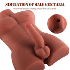 Grayson - Anal Girişli 16 CM Yapay Penis Erkek Zenci Realistik Manken Yarım Vücut Dildo
