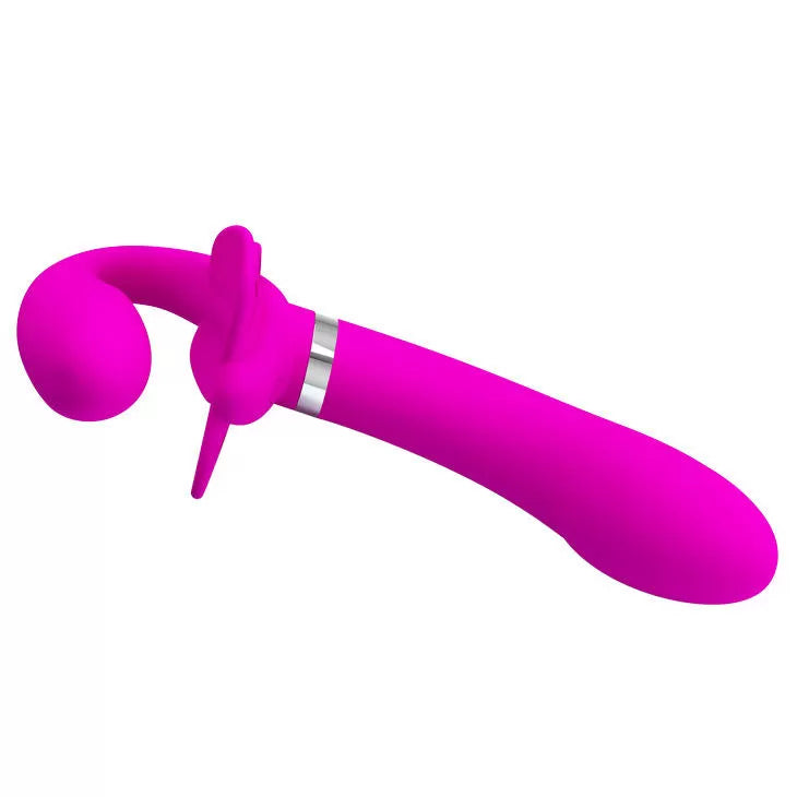 Valerie - Şarjlı Strapless Strapon Titreşimli Dildo G Nokta Klitoris Uyarıcı Giyilebilir 2 in 1 Çift Vibratörü