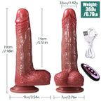 Louis - Şarjlı Uzaktan Kumandalı Isıtmalı İleri Geri Hareketli ve Rotasyonlu Realistik Dildo Gerçekçi Yapay Penis 19 CM