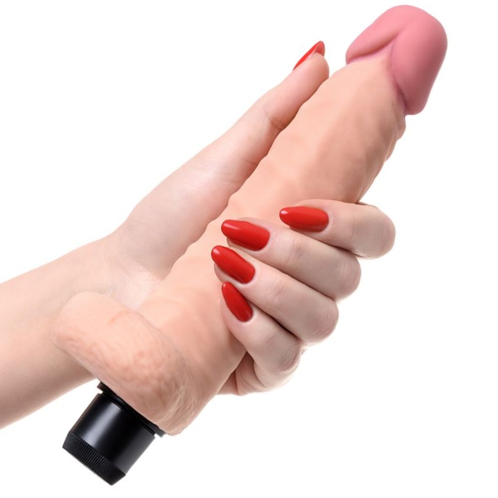 Nod - Yumuşak Doku Gerçekçi Yapay Penis Vibratör Güçlü Titreşimli Realistik Dildo 22x3.8 CM