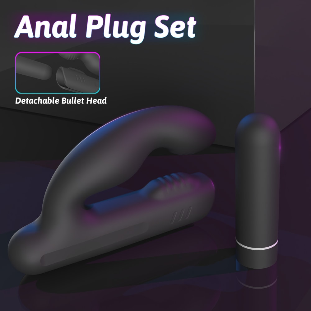 Gladiator - Şarjlı Çıkarılabilir Bullet Motorlu 2 in 1 Perine ve Prostat Uyarıcı Vibratör