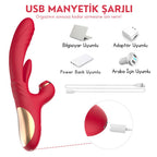 Chicy - Manyetik Şarjlı Titreşimli İleri Geri ve Aşağı Yukarı Dil Hareketli Klitoris Emişli 4 in 1 Vibratör