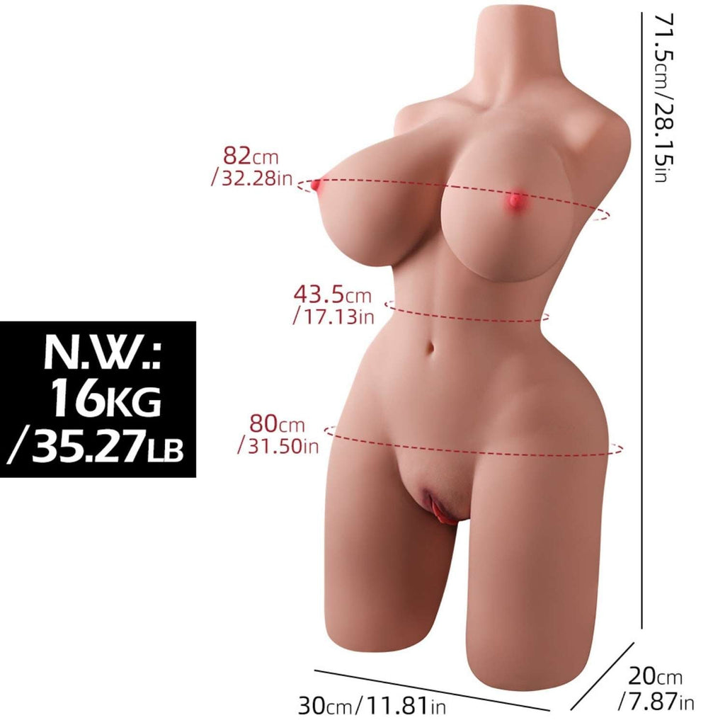 Lily - Ultra Mega Boy Realistik Manken Anal Vajina Çift Girişli Titreşimli Isıtmalı Suni Vajina 16 KG
