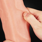 Çift Katmanlı Yumuşak Doku Büyük Boy Realistik Dildo Silikon Gerçekçi Yapay Penis 30x5.8 CM