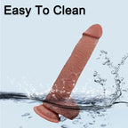 Hareketli Kayar Deri Çift Katmanlı Realistik Dildo Ultra Yumuşak Gerçekçi Yapay Penis 23x4 CM