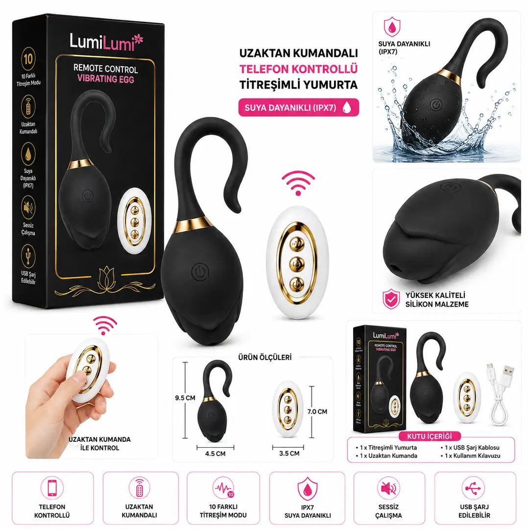 LumiLumi Eclipse Hook Vibrating Egg Kablosuz Kumandalı Klitoris ve Vajina Uyarıcı 2 in 1 Vibratör - SENS SHOP