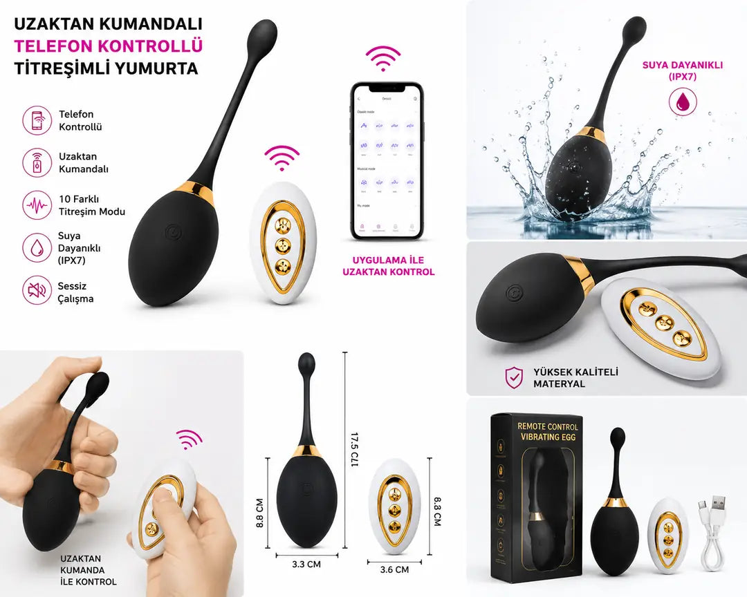 LumiLumi Raven Vibrating Egg Kablosuz Kumandalı Klitoris ve Vajina Uyarıcı 2 in 1 Vibratör