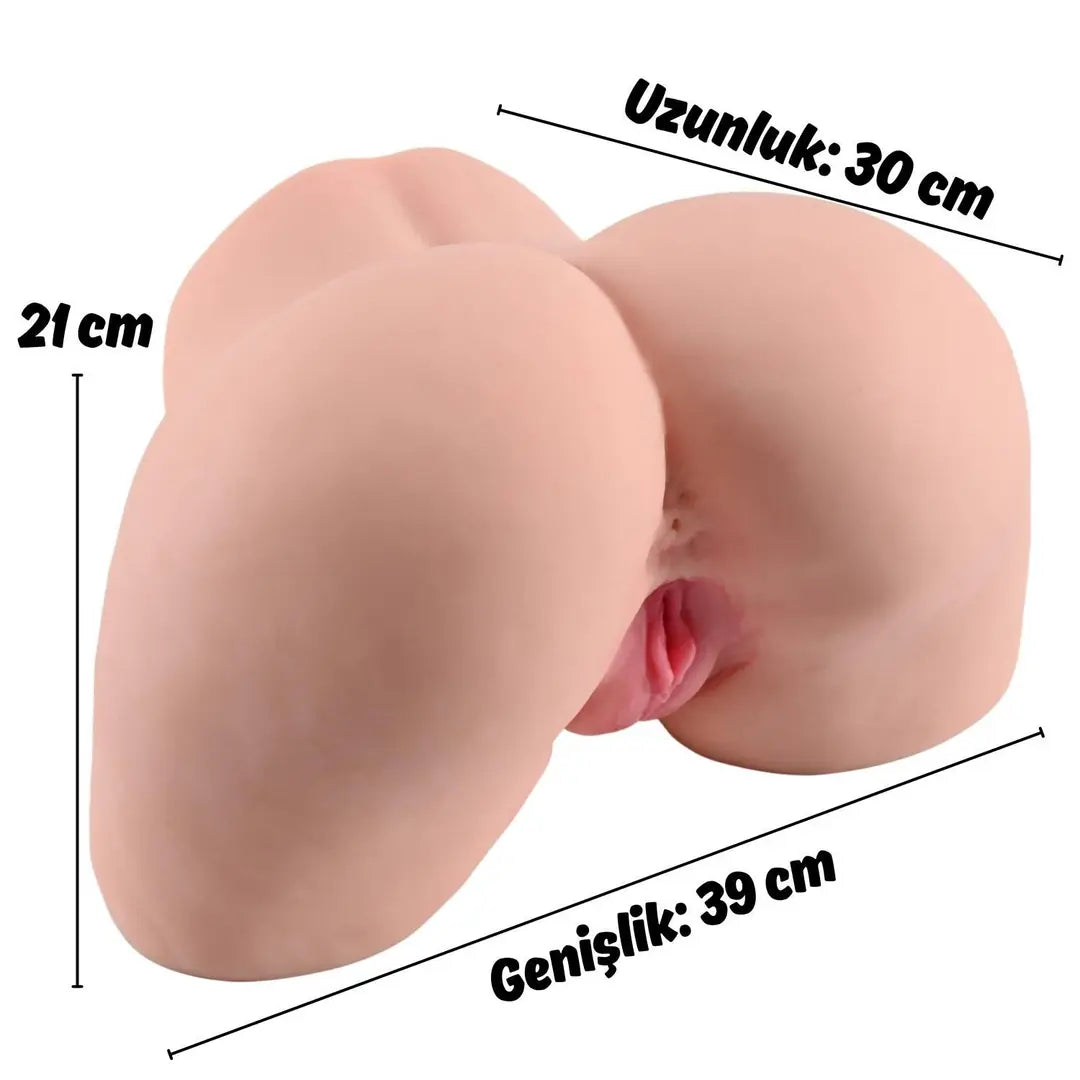 Moira - Şarjlı İnleme Sesli Titreşimli ve Emiş Güçlü Anal Vajina Çift Girişli Realistik Kalça Otomatik Mastürbatör 9 KG