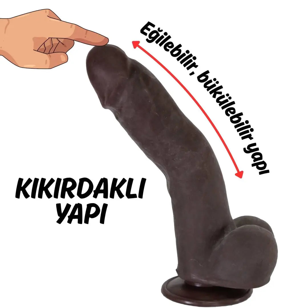 Ruben - Hareketli Kayar Deri Çift Katmanlı Realistik Vibratör Dildo Ultra Yumuşak Gerçekçi Titreşimli Zenci Yapay Penis