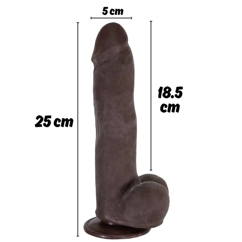 Ruben - Hareketli Kayar Deri Çift Katmanlı Realistik Vibratör Dildo Ultra Yumuşak Gerçekçi Titreşimli Zenci Yapay Penis