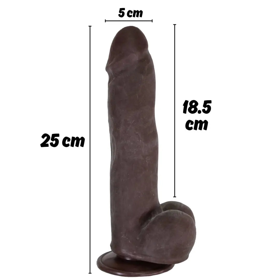 Ruben - Hareketli Kayar Deri Çift Katmanlı Realistik Vibratör Dildo Ultra Yumuşak Gerçekçi Titreşimli Zenci Yapay Penis
