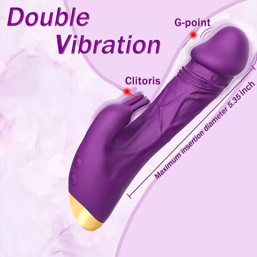 Şarjlı Çift Titreşim Motorlu Klitoris ve G Spot Uyarıcı Dildo Rabbit Vibratör - Senserotikshop