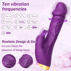 Şarjlı Çift Titreşim Motorlu Klitoris ve G Spot Uyarıcı Dildo Rabbit Vibratör - Senserotikshop
