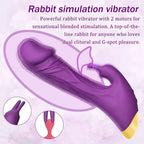 Şarjlı Çift Titreşim Motorlu Klitoris ve G Spot Uyarıcı Dildo Rabbit Vibratör - Senserotikshop