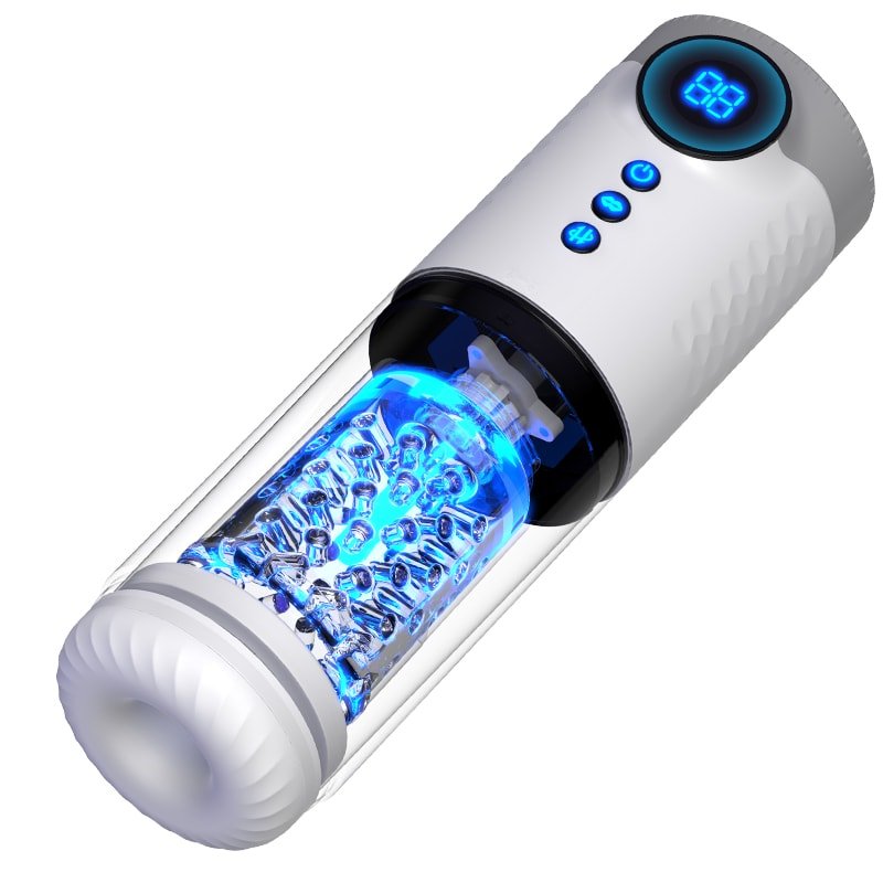 Şarjlı İleri Geri ve Dönme Hareketli ve Emiş Özellikli 3 in 1 LCD Ekran Otomatik Vajina Mastürbatör - Senserotikshop