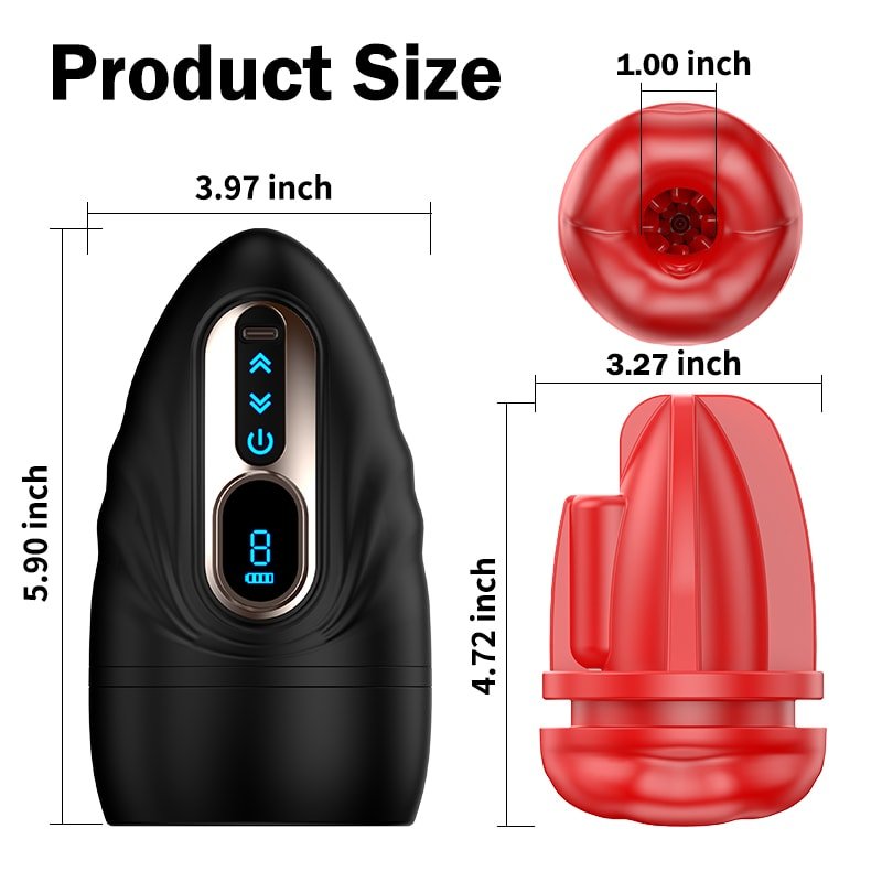 Şarjlı Isıtmalı ve Titreşimli Yumuşak Silikon Dudak Ağız Girişli Otomatik Oral Mastürbatör - SENS SHOP