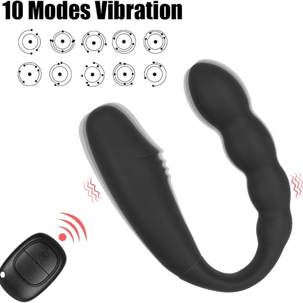 Şarjlı Kablosuz Kumandalı Anal Beads Prostat Masaj U Tipi Klitoris G Nokta Uyarıcı 2 in 1 Vibratör - SENS SHOP