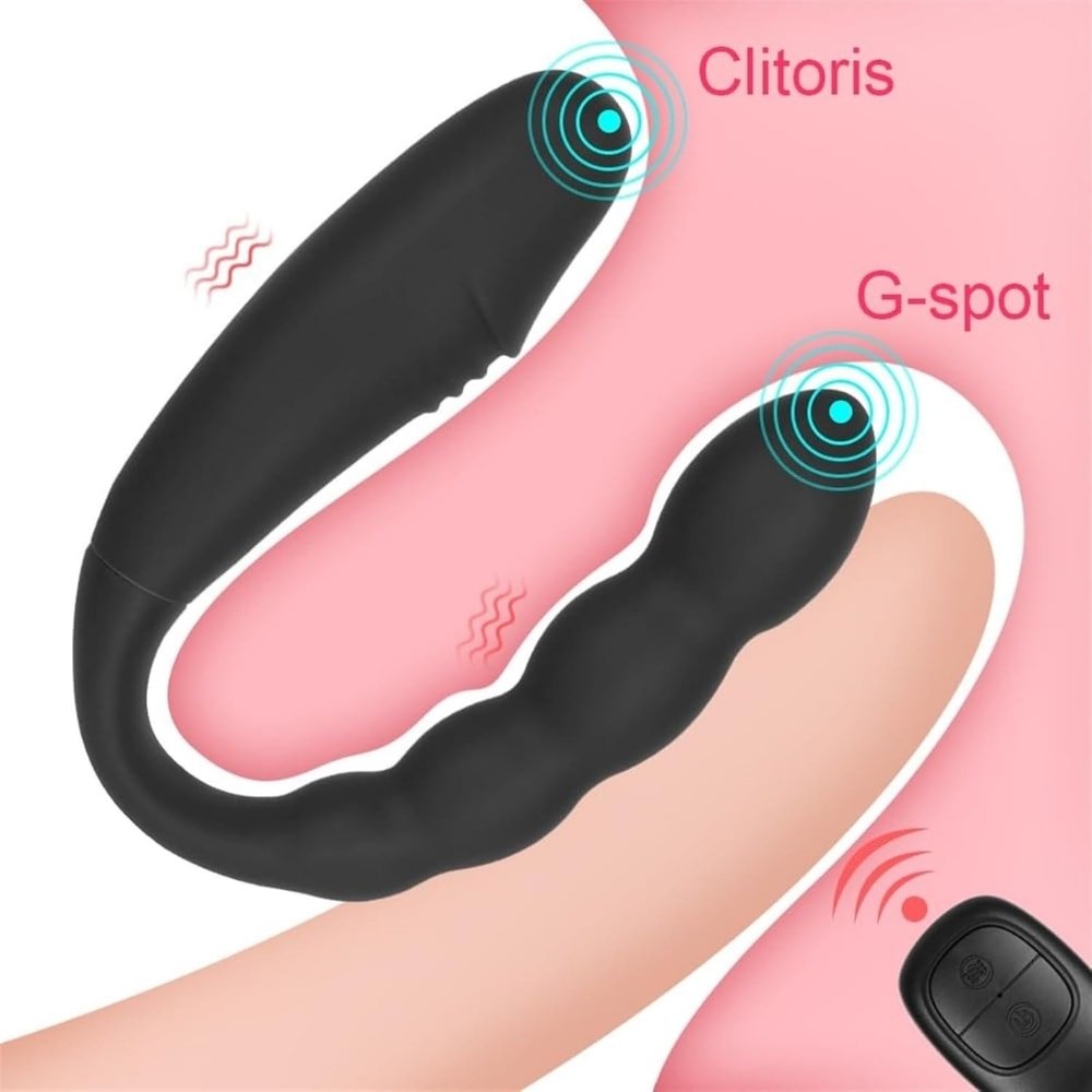 Şarjlı Kablosuz Kumandalı Anal Beads Prostat Masaj U Tipi Klitoris G Nokta Uyarıcı 2 in 1 Vibratör - SENS SHOP
