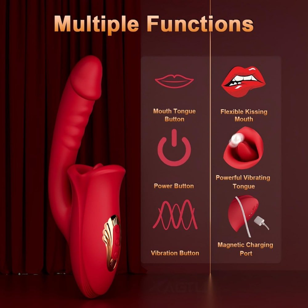 Şarjlı Klitoris Uyarıcı Dil Dudak Hareketli G Nokta Uyarıcı Güçlü Titreşimli 2 in 1 Oral Vibratör - SENS SHOP
