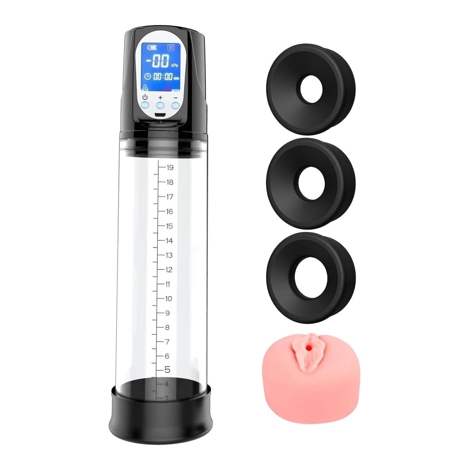 Şarjlı LCD Ekran Dijital Göstergeli Profesyonel Akıllı Tam Otomatik Penis Vakum Pompası - SENS SHOP