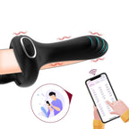 Şarjlı Telefon Kontrollü Perine Uyarıcı Kılıf G Nokta Uyarıcı Titreşimli Penis Halkası - SENS SHOP