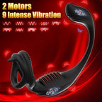 Şarjlı Testis ve Penis Halkalı Güçlü Titreşimli Çift Motorlu Perine ve Prostat Uyarıcı Vibratör - Senserotikshop