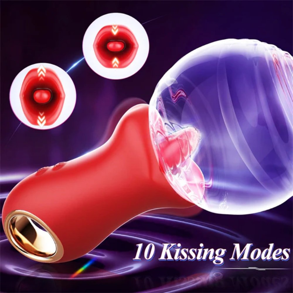 Şarjlı Tutma Aparatlı Dudak ve Dil Yalama Hareketli Titreşimli Klitoris Uyarıcı 3 in 1 Oral Vibratör - Senserotikshop