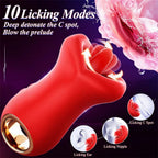 Şarjlı Tutma Aparatlı Dudak ve Dil Yalama Hareketli Titreşimli Klitoris Uyarıcı 3 in 1 Oral Vibratör - Senserotikshop