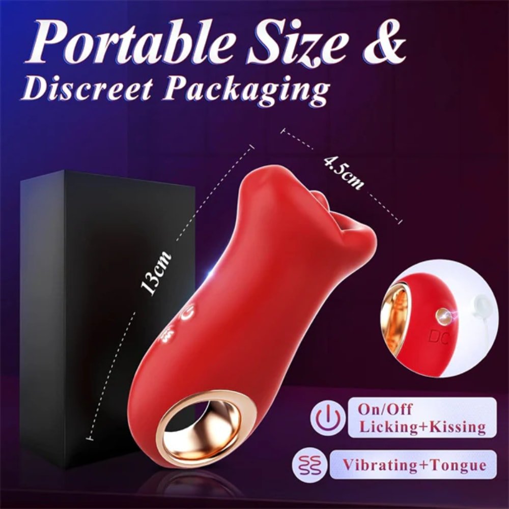 Şarjlı Tutma Aparatlı Dudak ve Dil Yalama Hareketli Titreşimli Klitoris Uyarıcı 3 in 1 Oral Vibratör - Senserotikshop