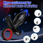 Şarjlı Tutma Aparatlı Güçlü Titreşimli Anal Plug 2 in 1 Çift Motorlu Perine Prostat Masaj Vibratör - Senserotikshop