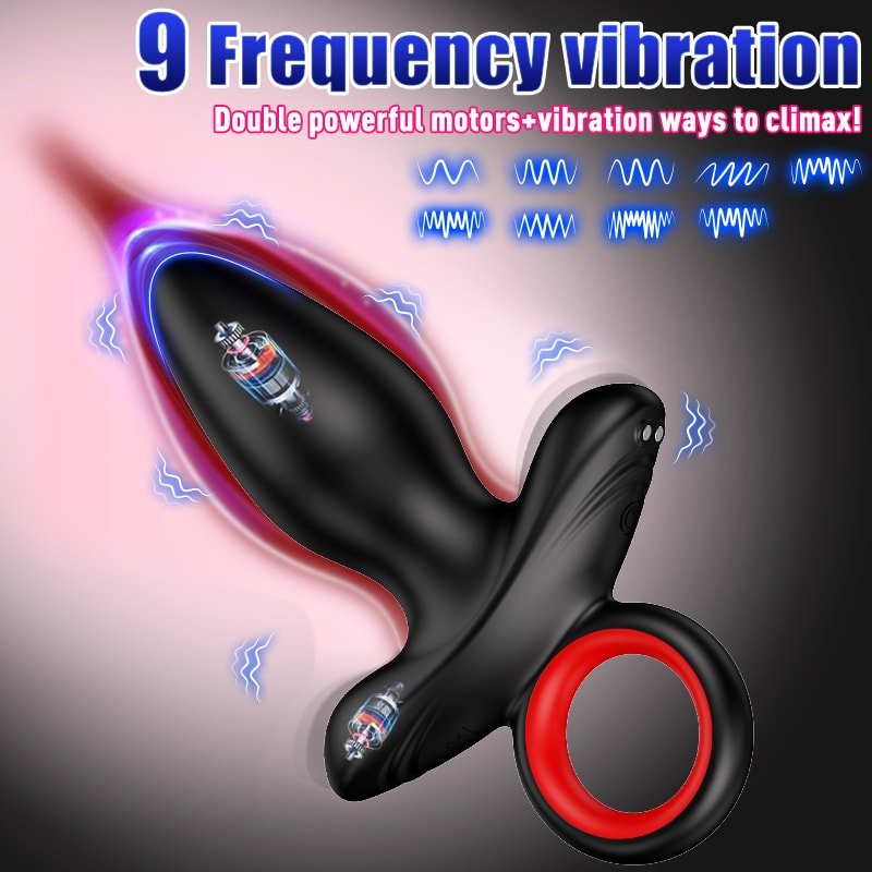 Şarjlı Tutma Aparatlı Güçlü Titreşimli Anal Plug 2 in 1 Çift Motorlu Perine Prostat Masaj Vibratör - Senserotikshop