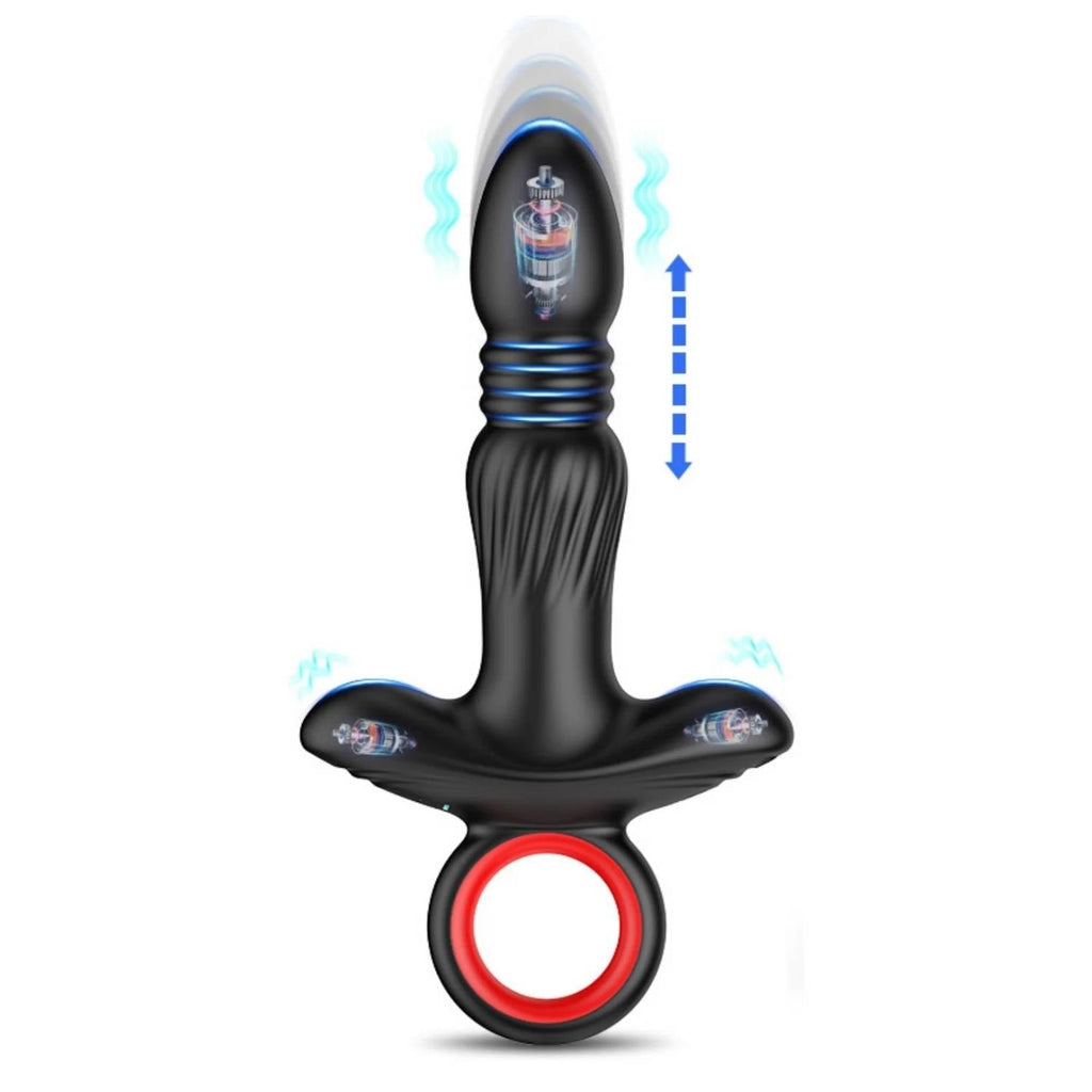 Şarjlı Tutma Aparatlı İleri Geri Hareketli Titreşimli 3 Motorlu Prostat Uyarıcı Anal Vibratör - Senserotikshop