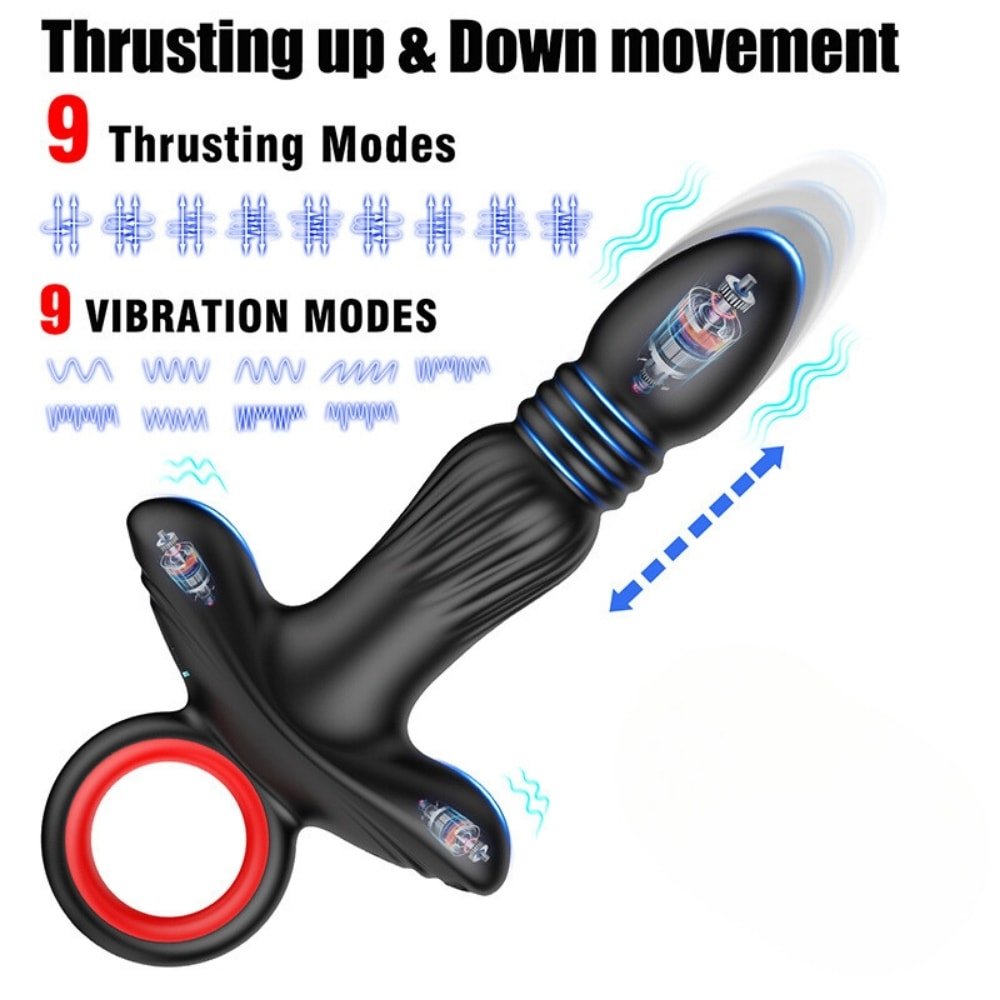 Şarjlı Tutma Aparatlı İleri Geri Hareketli Titreşimli 3 Motorlu Prostat Uyarıcı Anal Vibratör - Senserotikshop