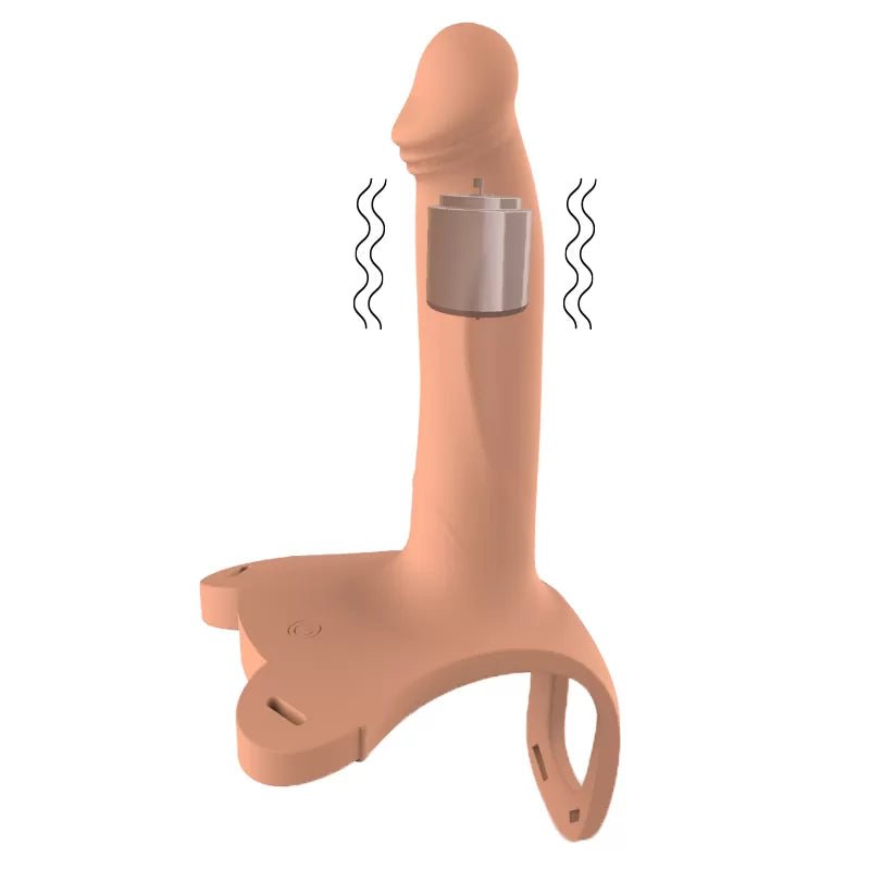 Şarjlı Ultra Yumuşak Dokulu İçi Boş Belden Bağlamalı Realistik Vibratör - Senserotikshop