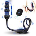 Şarjlı Uzaktan Kumandalı İleri Geri Hareketli Penis Halkalı Beads Perine Prostat Uyarıcı Vibratör - Senserotikshop