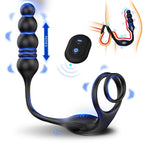 Şarjlı Uzaktan Kumandalı İleri Geri Hareketli Penis Halkalı Beads Perine Prostat Uyarıcı Vibratör - Senserotikshop