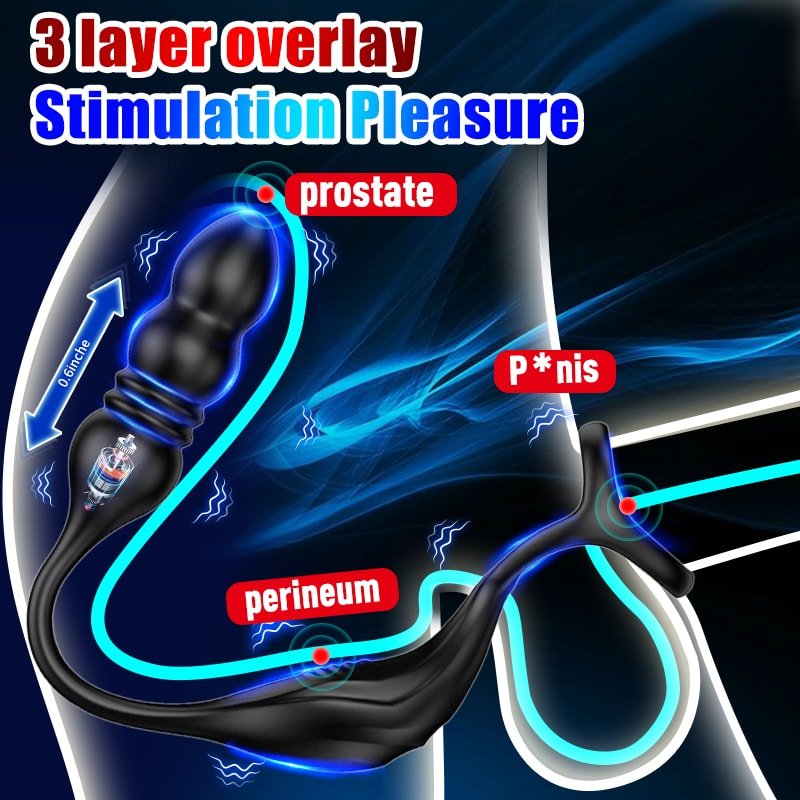 Şarjlı Uzaktan Kumandalı İleri Geri Hareketli Penis Halkalı Boğumlu Perine Prostat Uyarıcı Vibratör - Senserotikshop