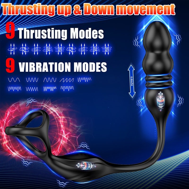 Şarjlı Uzaktan Kumandalı İleri Geri Hareketli Penis Halkalı Boğumlu Perine Prostat Uyarıcı Vibratör - Senserotikshop
