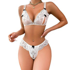 Sens Fantezi İç Giyim Fiyonk Detaylı Dantel Seksi İç Çamaşırı Set Erotik Alt Üst Takım - 7014 - SENS SHOP